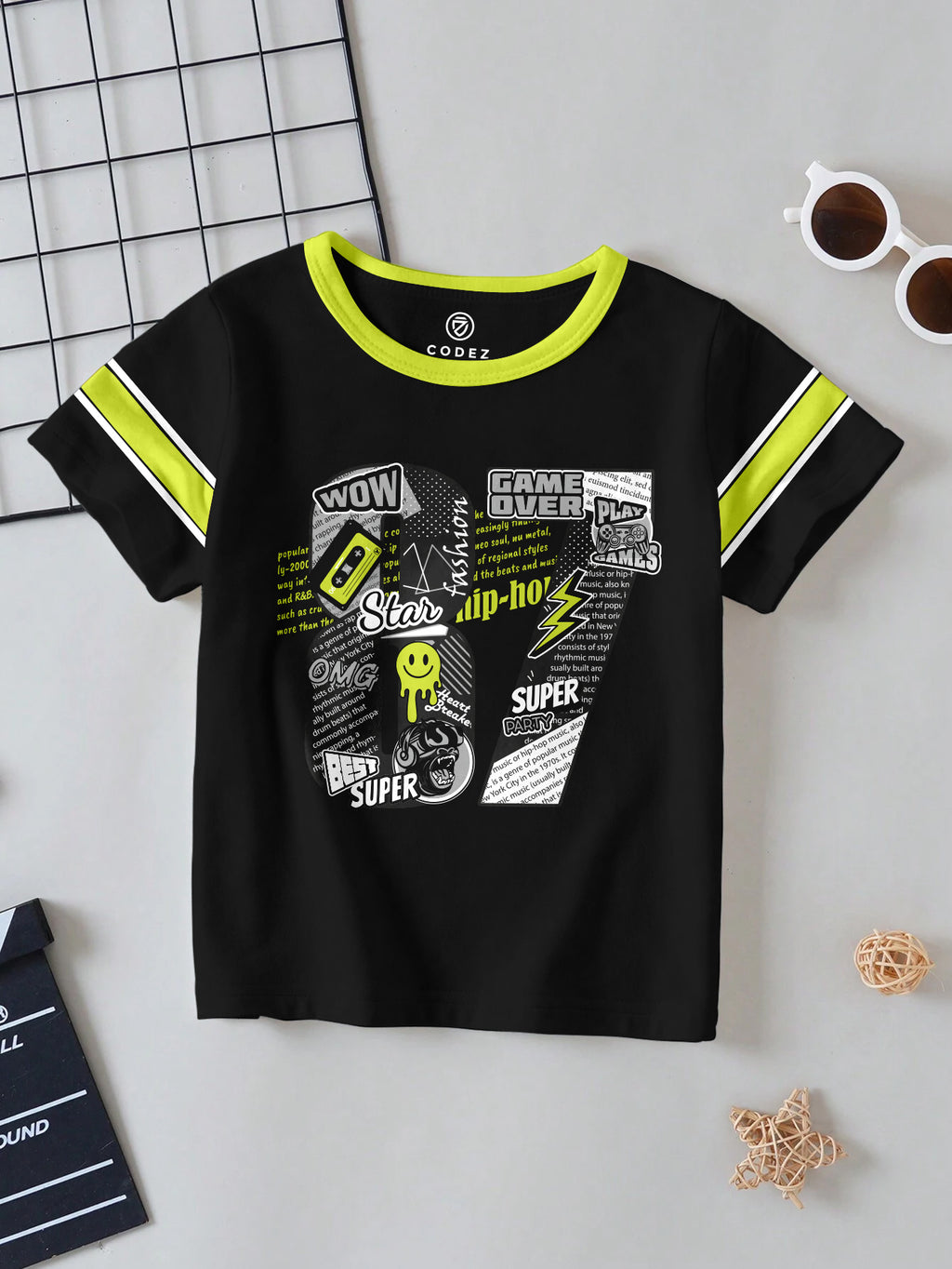 CODEZ Boys Pack Of 2 Round Neck Printed Tshirts
