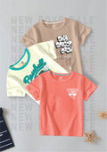 CODEZ Boys Pack Of 3 Round Neck Printed Tshirts