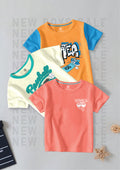CODEZ Boys Pack Of 3 Round Neck Printed Tshirts