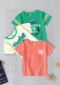 CODEZ Boys Pack Of 3 Round Neck Printed Tshirts