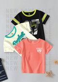 CODEZ Boys Pack Of 3 Round Neck Printed Tshirts