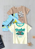 CODEZ Boys Pack Of 3 Round Neck Printed Tshirts