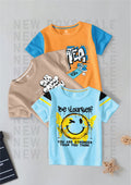 CODEZ Boys Pack Of 3 Round Neck Printed Tshirts