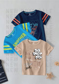 CODEZ Boys Pack Of 3 Round Neck Printed Tshirts