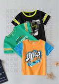 CODEZ Boys Pack Of 3 Round Neck Printed Tshirts