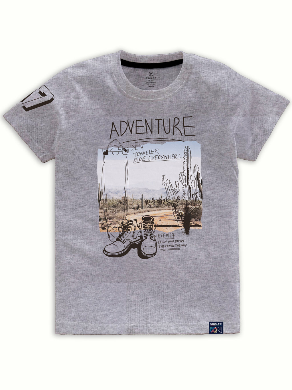 CODEZ Boys Pack Of 3 Round Neck Printed Tshirts