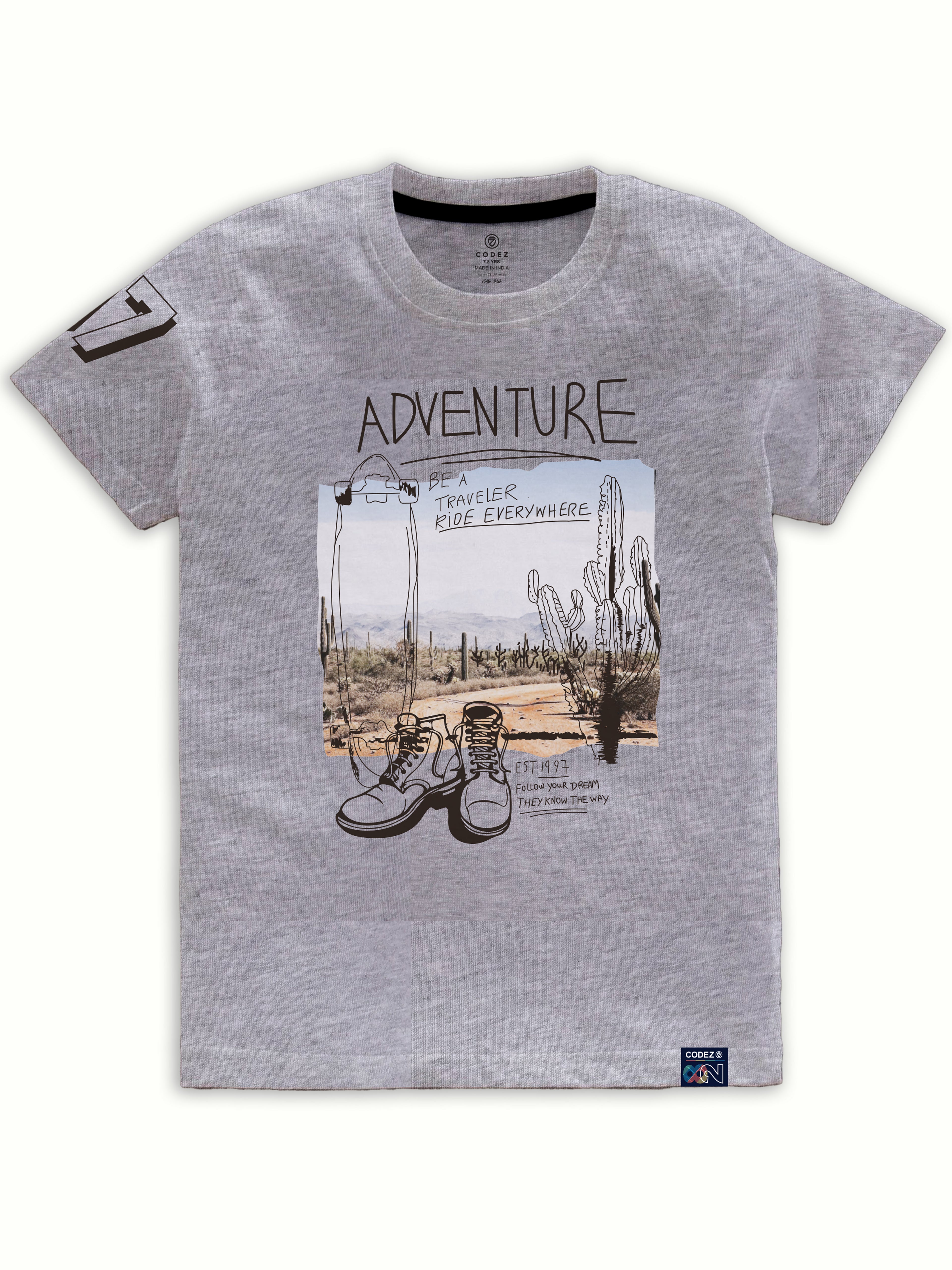 CODEZ Boys Pack Of 3 Round Neck Printed Tshirts