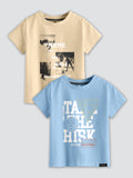 CODEZ Boys Pack Of 2 Round Neck Printed Tshirts