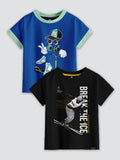 CODEZ Boys Pack Of 2 Round Neck Printed Tshirts