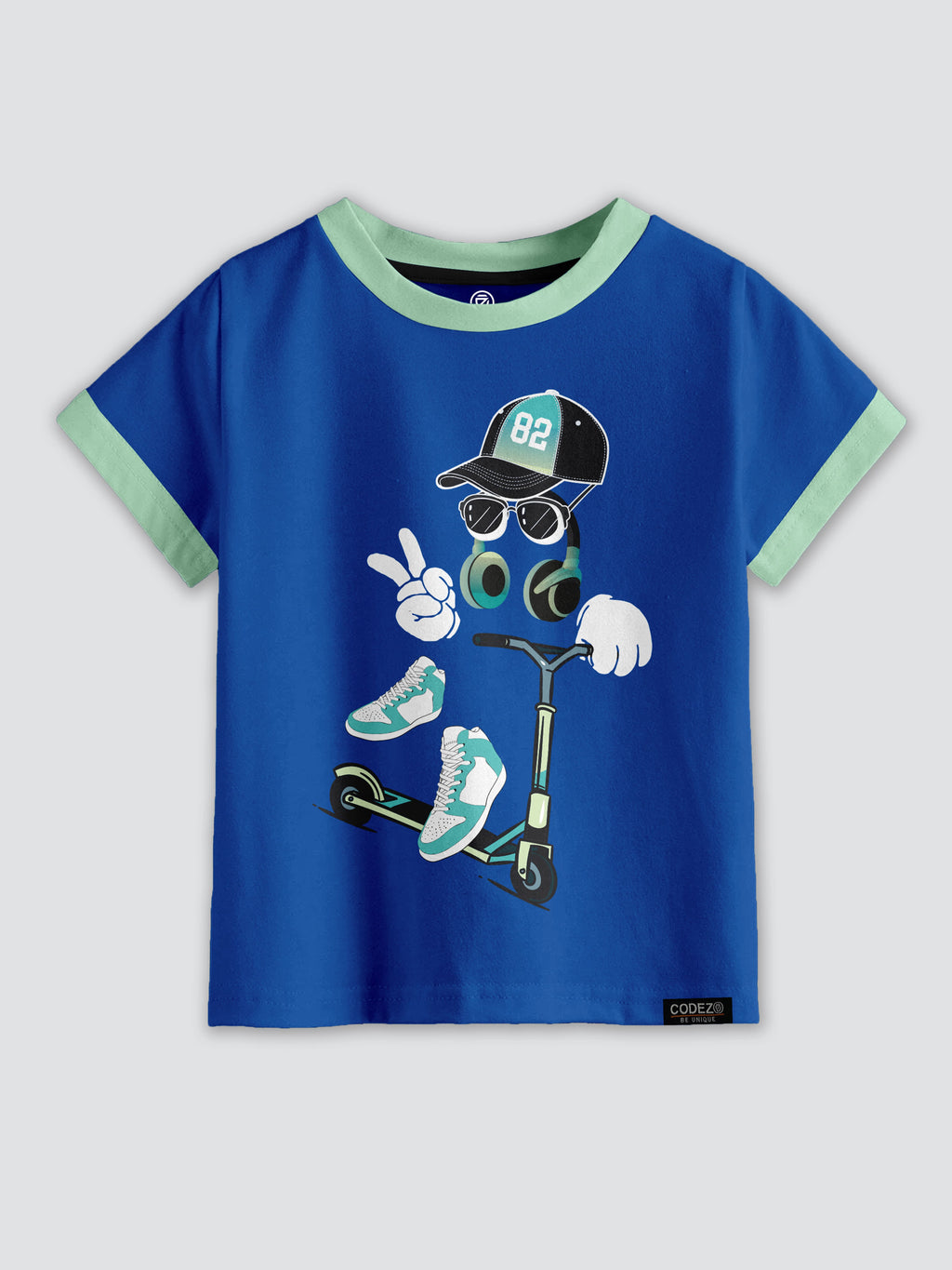 CODEZ Boys Pack Of 2 Round Neck Printed Tshirts