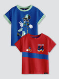 CODEZ Boys Pack Of 2 Round Neck Printed Tshirts