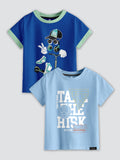 CODEZ Boys Pack Of 2 Round Neck Printed Tshirts