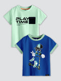 CODEZ Boys Pack Of 2 Round Neck Printed Tshirts