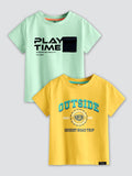 CODEZ Boys Pack Of 2 Round Neck Printed Tshirts