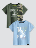 CODEZ Boys Pack Of 2 Round Neck Printed Tshirts