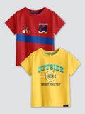 CODEZ Boys Pack Of 2 Round Neck Printed Tshirts