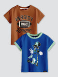 CODEZ Boys Pack Of 2 Round Neck Printed Tshirts