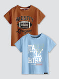 CODEZ Boys Pack Of 2 Round Neck Printed Tshirts
