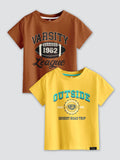 CODEZ Boys Pack Of 2 Round Neck Printed Tshirts