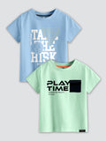 CODEZ Boys Pack Of 2 Round Neck Printed Tshirts
