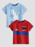 CODEZ Boys Pack Of 2 Round Neck Printed Tshirts