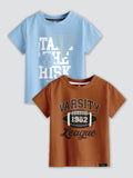 CODEZ Boys Pack Of 2 Round Neck Printed Tshirts