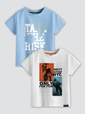CODEZ Boys Pack Of 2 Round Neck Printed Tshirts