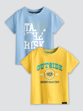 CODEZ Boys Pack Of 2 Round Neck Printed Tshirts