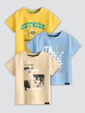 CODEZ Boys Pack Of 3 Round Neck Printed Tshirts