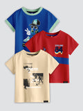 CODEZ Boys Pack Of 3 Round Neck Printed Tshirts