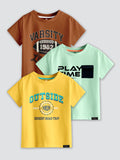 CODEZ Boys Pack Of 3 Round Neck Printed Tshirts