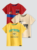CODEZ Boys Pack Of 3 Round Neck Printed Tshirts