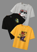 CODEZ Boys Pack Of 3 Round Neck Printed Tshirts