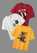 CODEZ Boys Pack Of 3 Round Neck Printed Tshirts