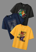 CODEZ Boys Pack Of 3 Round Neck Printed Tshirts