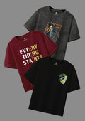 CODEZ Boys Pack Of 3 Round Neck Printed Tshirts