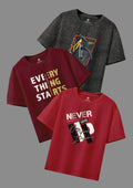 CODEZ Boys Pack Of 3 Round Neck Printed Tshirts