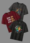 CODEZ Boys Pack Of 3 Round Neck Printed Tshirts