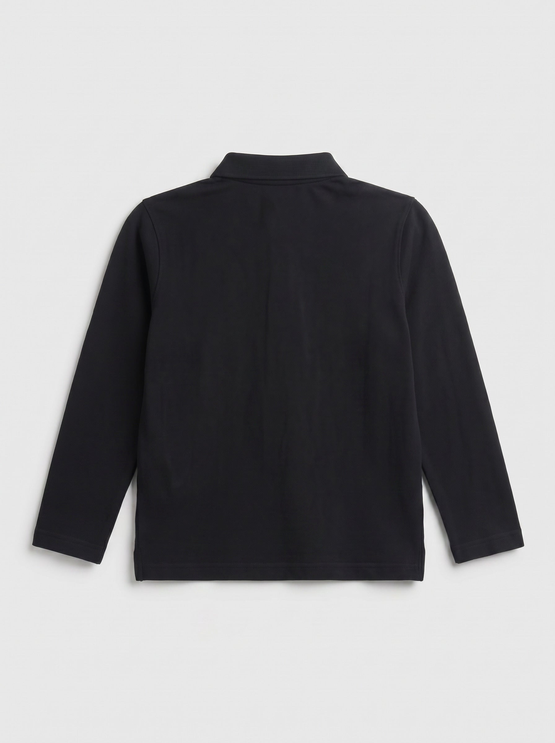 CODEZ Boys Black Regular Fit Full Sleeve Polo T-Shirt