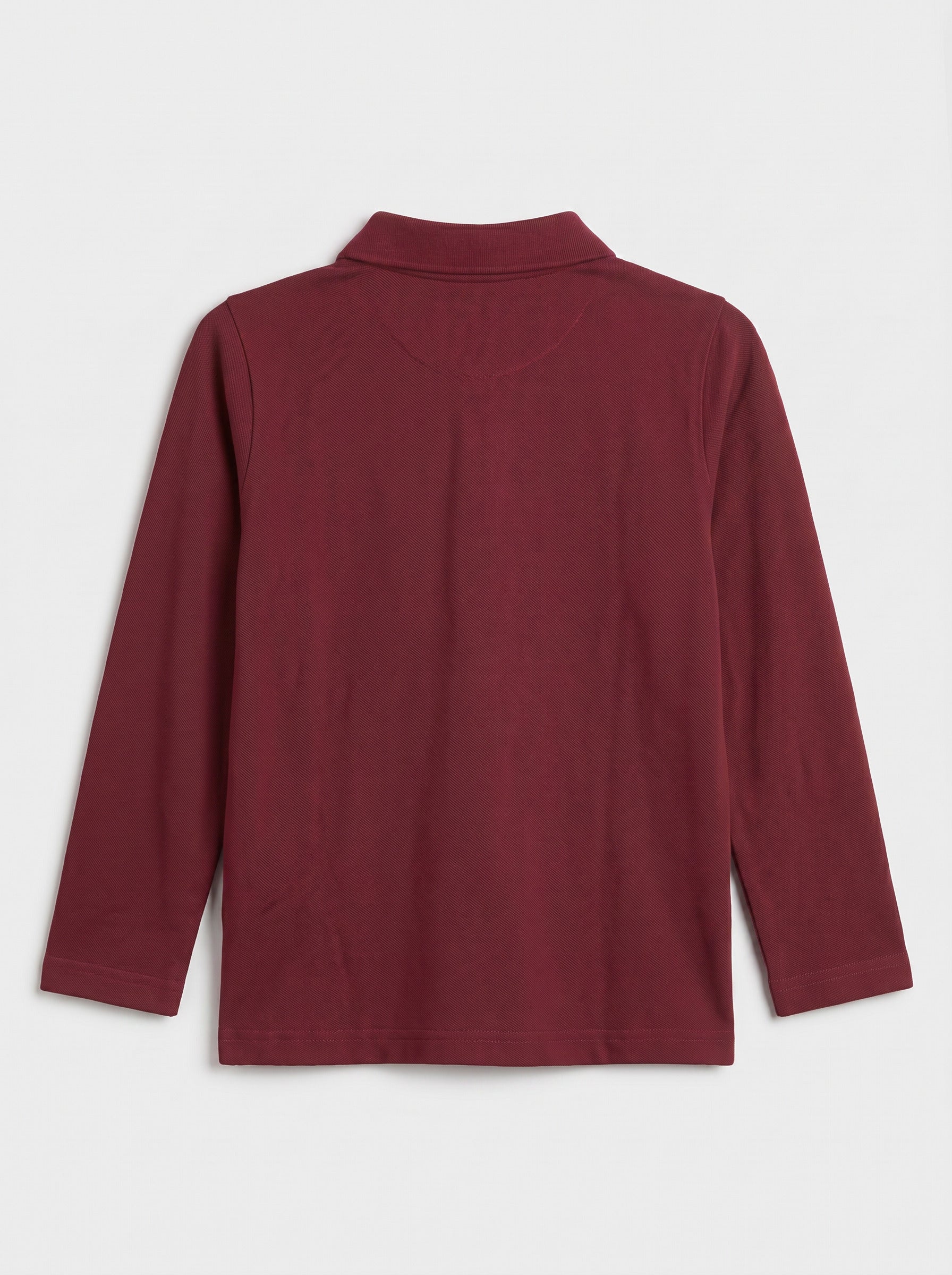 CODEZ Boys Maroon Regular Fit Full Sleeve Polo T-Shirt