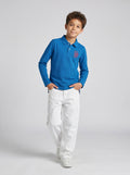 CODEZ Boys Royal Blue Regular Fit Full Sleeve Polo T-Shirt
