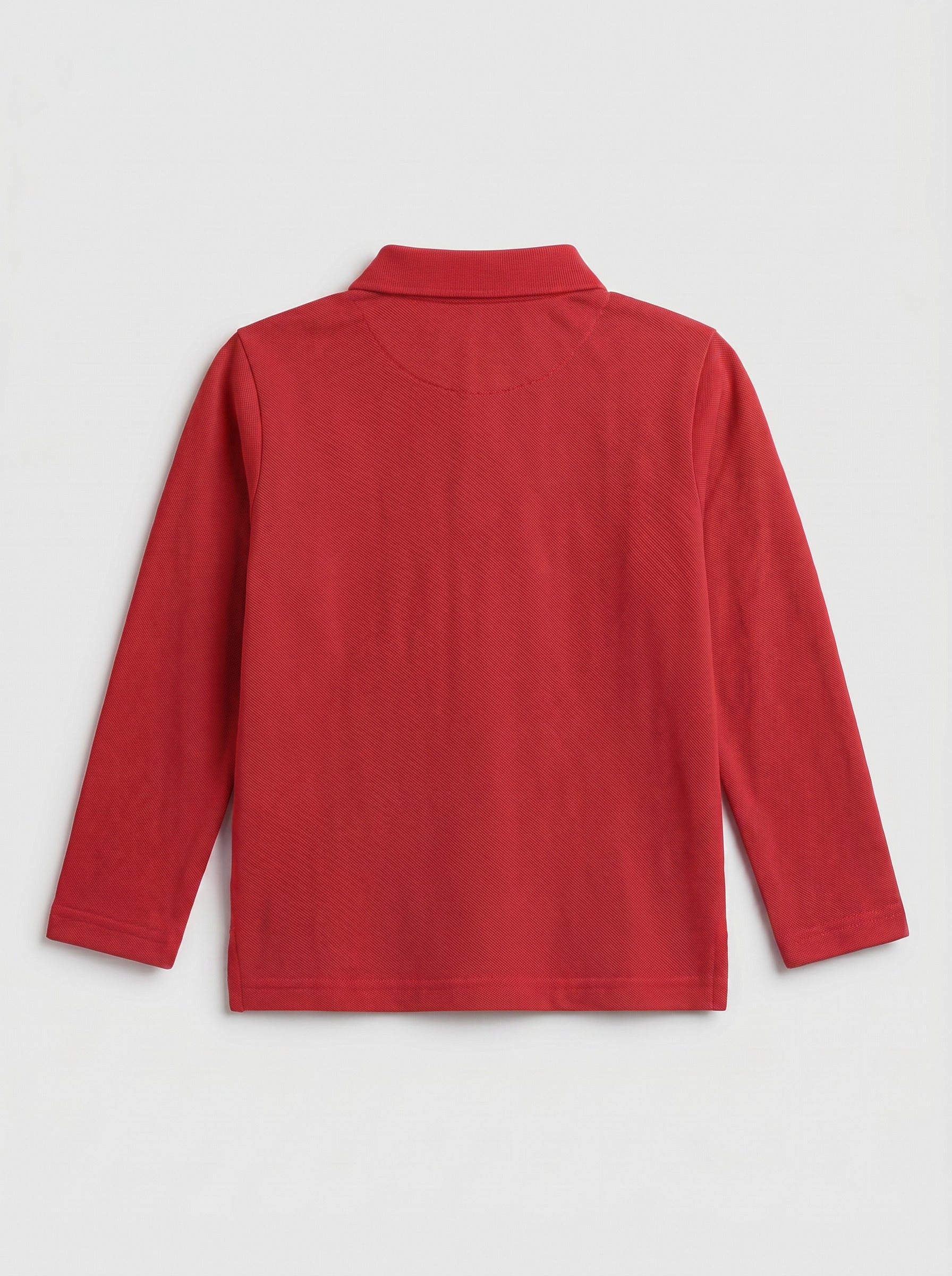 CODEZ Boys Red Regular Fit Full Sleeve Polo T-Shirt
