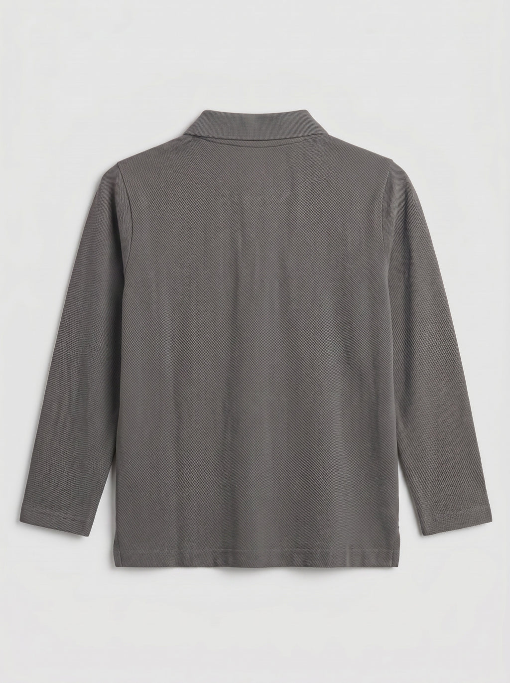 CODEZ Boys Steel Grey Regular Fit Full Sleeve Polo T-Shirt