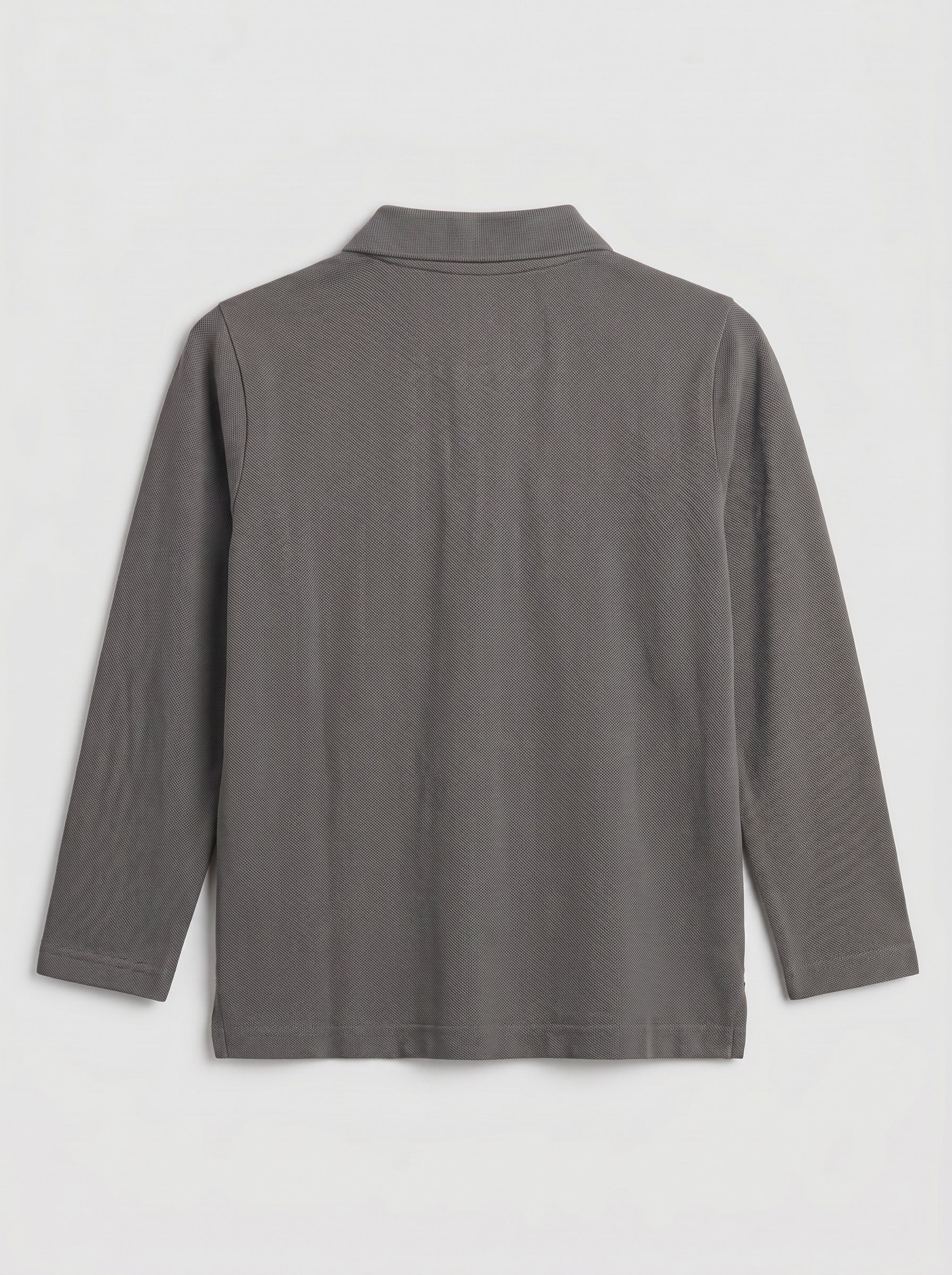 CODEZ Boys Steel Grey Regular Fit Full Sleeve Polo T-Shirt