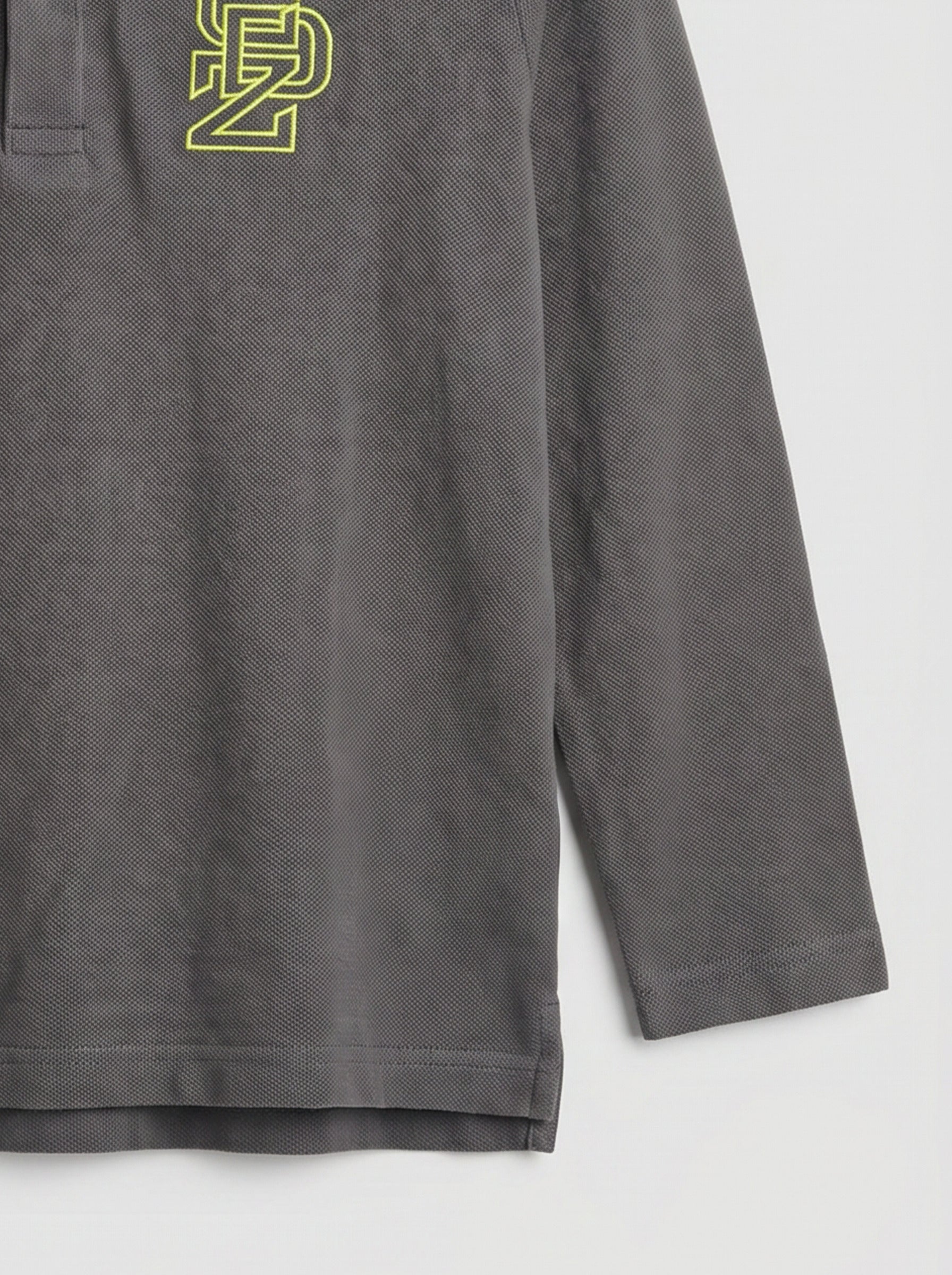 CODEZ Boys Steel Grey Regular Fit Full Sleeve Polo T-Shirt