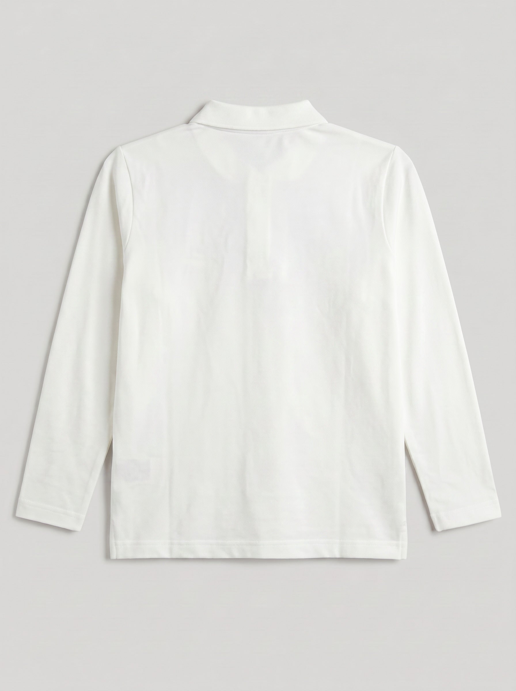 CODEZ Boys White Regular Fit Full Sleeve Polo T-Shirt