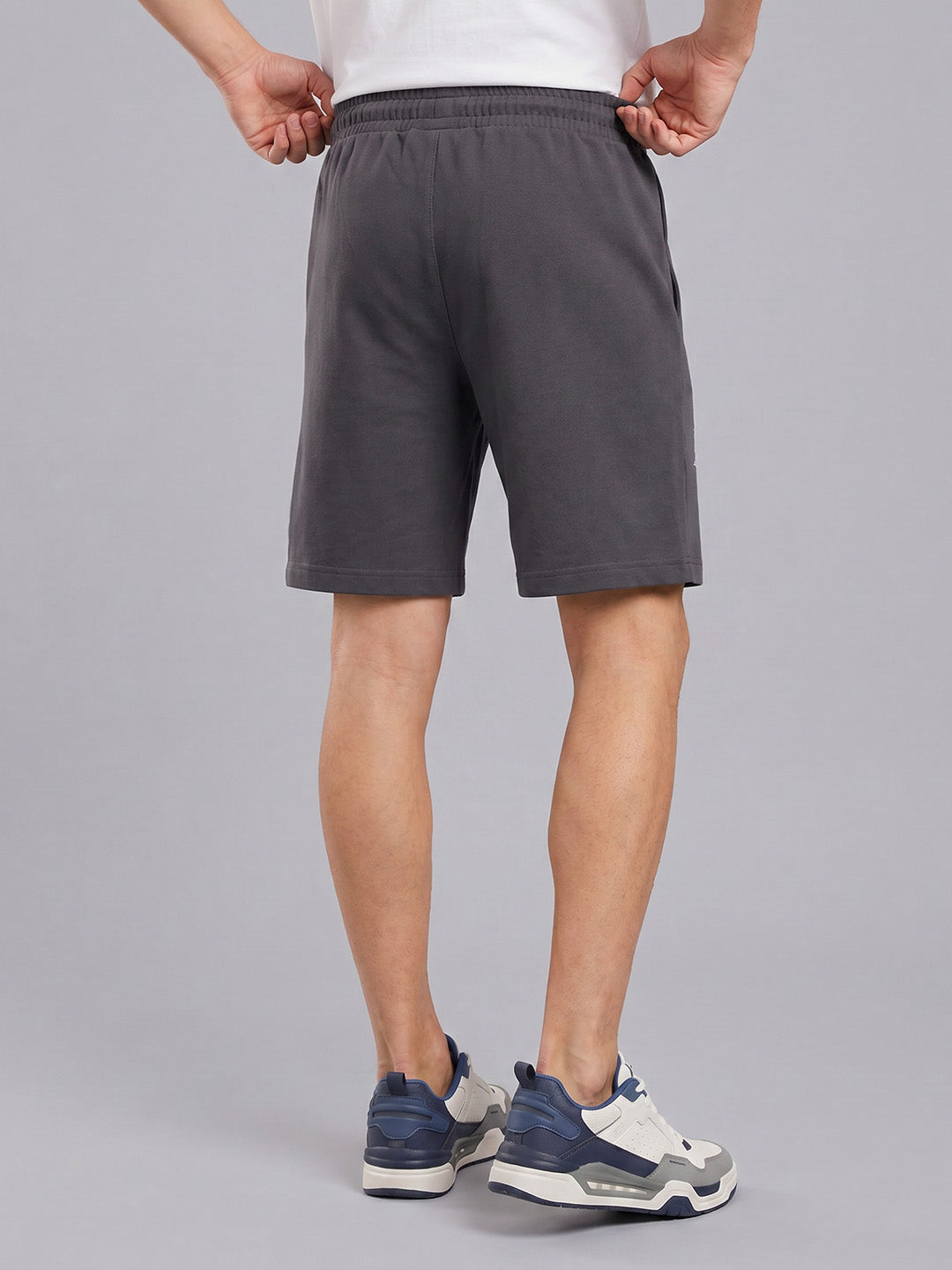 ARDEUR ZEAL IN YOU Men's Steel Grey Regular Fit Life Is Short Typography Shorts