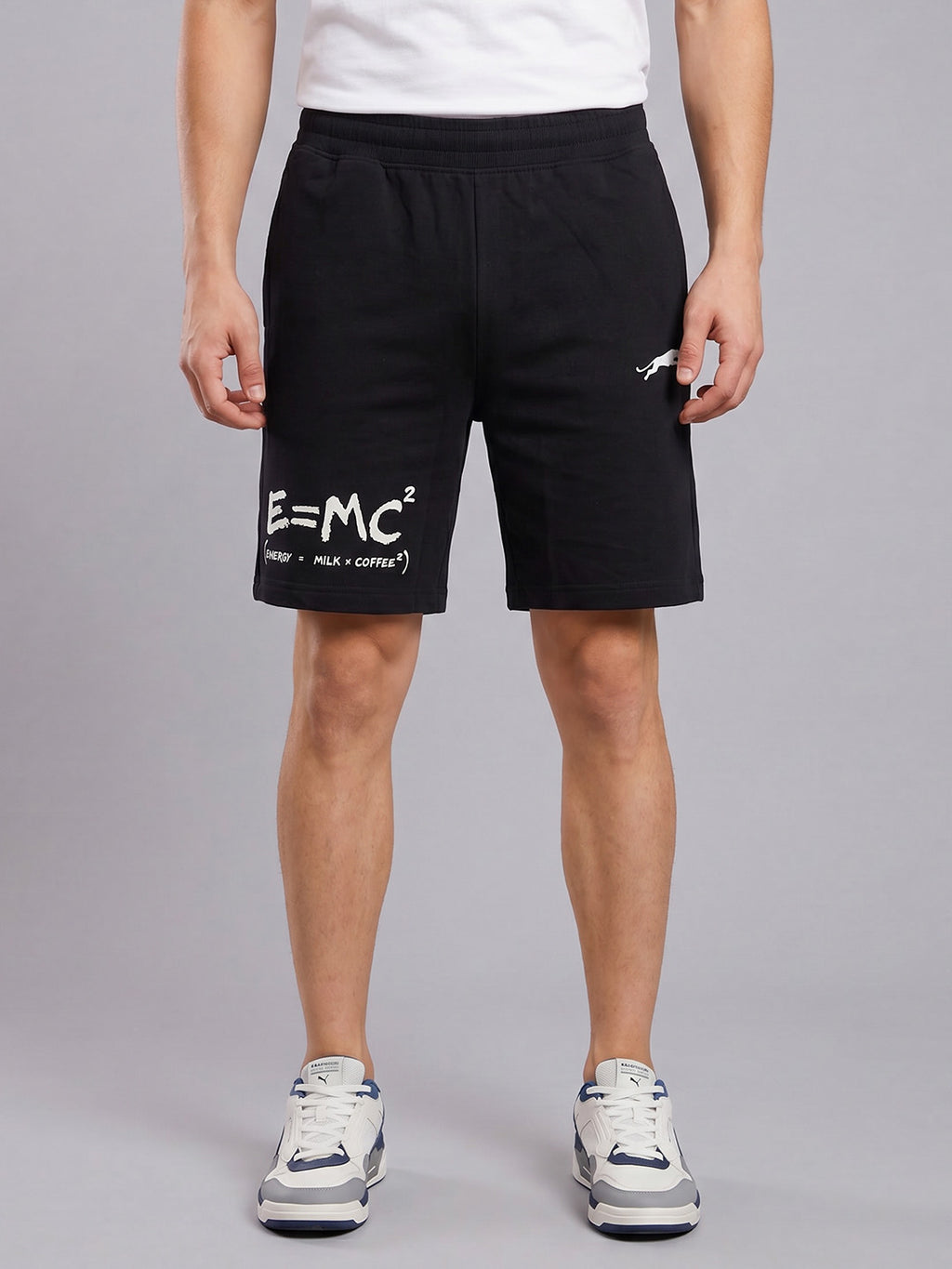 ARDEUR ZEAL IN YOU Men's Black Regular Fit Energy Formula Typography Shorts