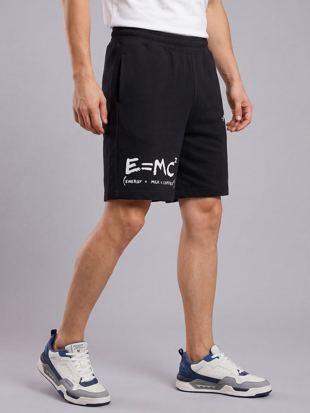 ARDEUR ZEAL IN YOU Men's Black Regular Fit Energy Formula Typography Shorts