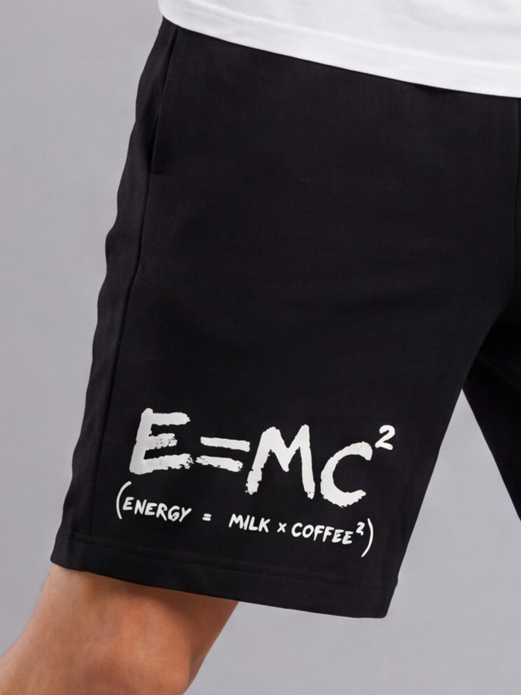 ARDEUR ZEAL IN YOU Men's Black Regular Fit Energy Formula Typography Shorts
